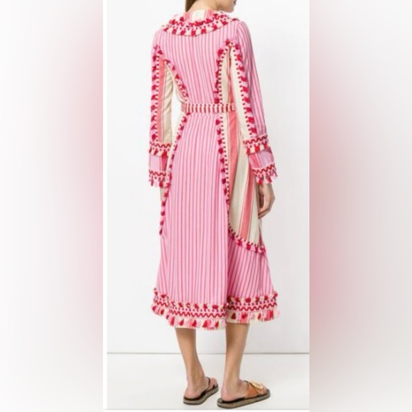 Dodo Bar Or - Pink & Red Tassel Striped Dress - Size: S - Picture 4 of 12